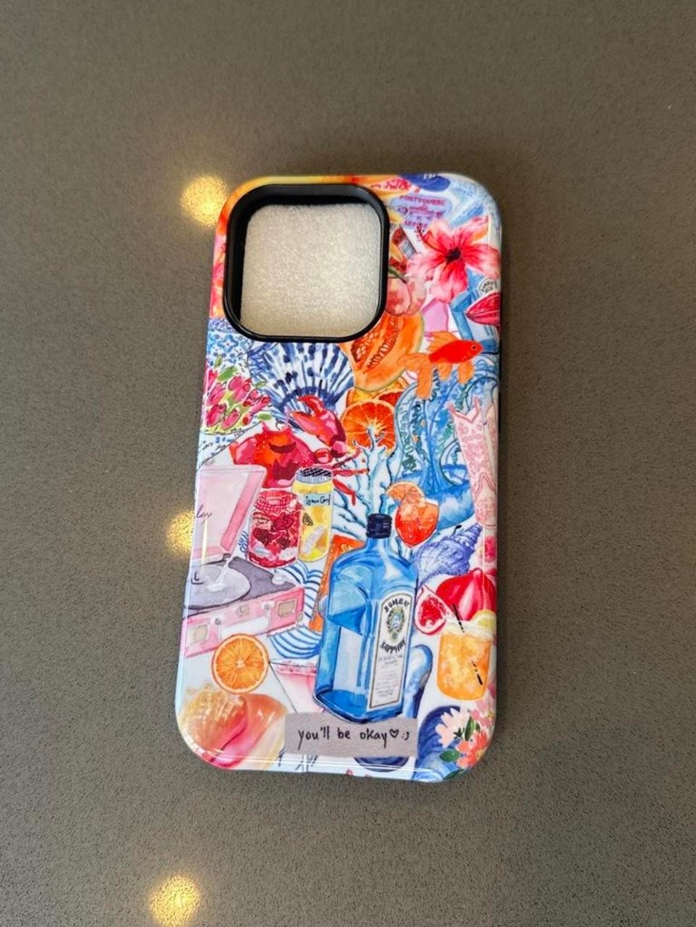 Vibrant Pink & Blue Floral Cocktail Phone Case - Decorative Protective Cover
